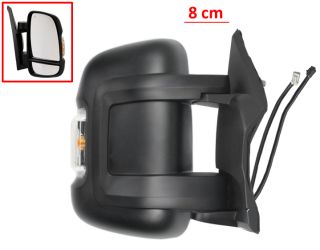 ESPEJO RETROVISOR CITROEN JUMPER 2006-2014 BRAZO 8cm / ELECTRICO / TERMICO / PILOTO INTERMITENTE AMBAR (W16W) / 2 CRISTALES / SIDE ASSIST / DERECHO