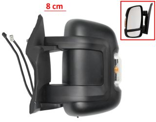 ESPEJO RETROVISOR CITROEN JUMPER 2006-2014 BRAZO 8cm / ELECTRICO / TERMICO / ABATIBLE ELECTRICAMENTE / PILOTO INTERMITENTE AMBAR (W16W) / 2 CRISTALES / SIDE ASSIST / SONDA / IZQUIERDO