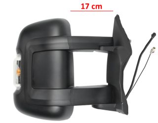 ESPEJO RETROVISOR CITROEN JUMPER 2006-2014 BRAZO 17cm / ELECTRICO / TERMICO / PILOTO INTERMITENTE AMBAR (W16W) / 2 CRISTALES / ANTENA / DERECHO