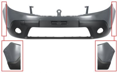 PARACHOQUES DACIA SANDERO 2008-2013 DELANTERO / CON ANTINIEBLAS / MODELO STEPWAY / CON CERCO ALETA / IMPRIMADO