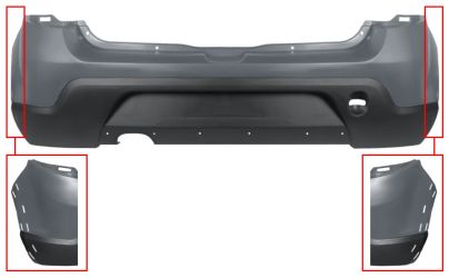 PARACHOQUES DACIA SANDERO 2008-2013 TRASERO / MODELO STEPWAY / IMPRIMADO