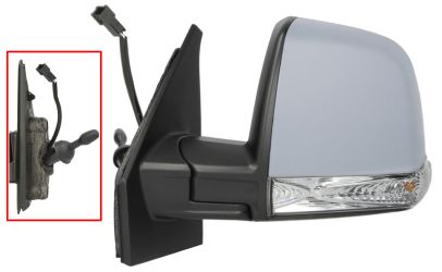 ESPEJO RETROVISOR FIAT DOBLO 2015-2022 COMBI / PANORAMA / MECANICO / PILOTO INTERMITENTE / IMPRIMADO / IZQUIERDO