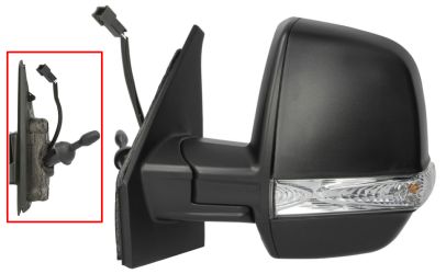 ESPEJO RETROVISOR FIAT DOBLO 2015-2022 CARGO / MECANICO / PILOTO INTERMITENTE / IZQUIERDO