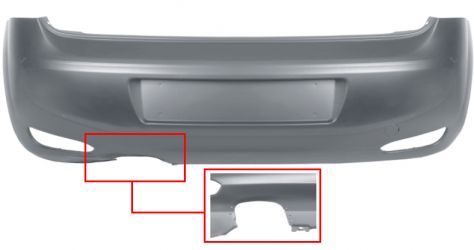 PARACHOQUES FIAT PUNTO 2012-2018 TRASERO / MODELO LOUNGE / ESCAPE GRANDE / IMPRIMADO