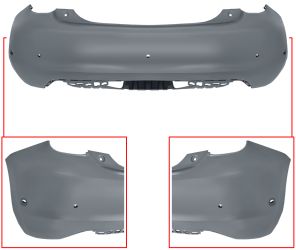 PARACHOQUES FIAT 500E 2020-> TRASERO / CON 5 SENSOR / IMPRIMADO