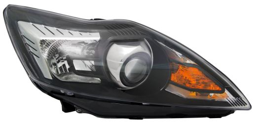 FARO DELANTERO FORD FOCUS 2008-2011 CON LUZ DE GIRO (AFS) / BASE NEGRA / CROMADA / DERECHO