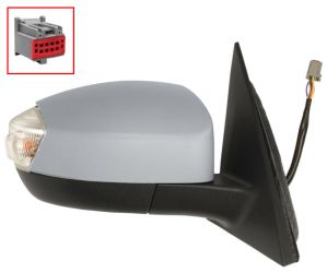 ESPEJO RETROVISOR FORD S-MAX 2010-2015 CONECTOR 8 PINS / ELECTRICO / TERMICO / PILOTO / IMPRIMADO / DERECHO