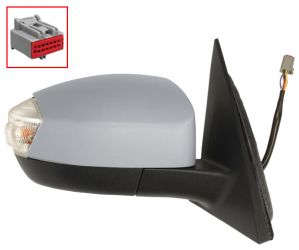 ESPEJO RETROVISOR FORD S-MAX 2010-2015 CONECTOR 12 PINS / ELECTRICO / TERMICO / PILOTO / LUZ CORTESIA / ABATIBLE ELECTRICAMENTE / IMPRIMADO / DERECHO