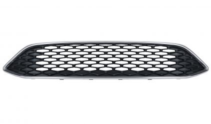 REJILLA FORD FOCUS 2015-2018 PARACHOQUES DELANTERO / SUPERIOR / PANEL DE ABEJA / NEGRO BRILLANTE / CON MOLDURA CROMADA / CENTRAL