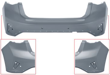 PARACHOQUES FORD FOCUS 2018-2022 TRASERO / 5 PUERTAS / MODELO ACTIVE / CON 4 SENSOR / IMPRIMADO