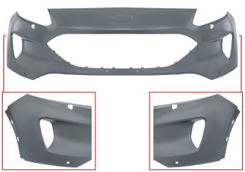 PARACHOQUES FORD KUGA 2019-2024 DELANTERO / CON LAVAFAROS / CON SENSOR / IMPRIMADO