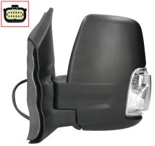 ESPEJO RETROVISOR FORD TRANSIT 2019-> BRAZO CORTO / ELECTRICO / TERMICO / PILOTO INTERMITENTE BLANCO (WY16W) / IZQUIERDO