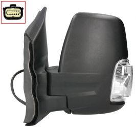 ESPEJO RETROVISOR FORD TRANSIT 2019-> BRAZO CORTO / ELECTRICO / TERMICO / ABATIBLE ELECTRICAMENTE / LANE ASSIST / PILOTO BLANCO (WY5W) / IZQUIERDO