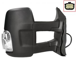 ESPEJO RETROVISOR FORD TRANSIT 2019-> BRAZO LARGO / ELECTRICO / TERMICO / PILOTO BLANCO (WY5W) / DERECHO