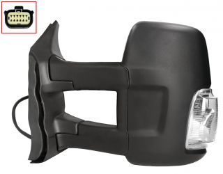 ESPEJO RETROVISOR FORD TRANSIT 2019-> BRAZO LARGO / ELECTRICO / TERMICO / PILOTO BLANCO (WY5W) / IZQUIERDO