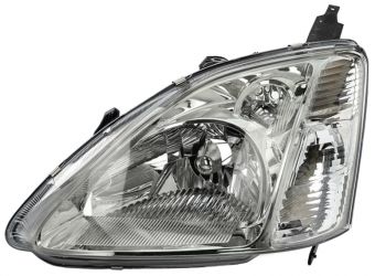 FARO HONDA CIVIC 2001-2002 3/5 PUERTAS / BASE CROMADA CLARA / IZQUIERDO
