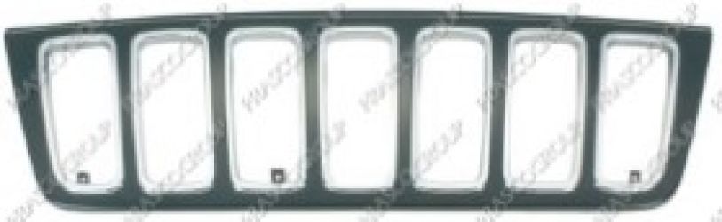 REJILLA JEEP GRAND CHEROKEE 2002-2005 FRENTE / EXTERNA / NEGRA / BORDE CROMADA