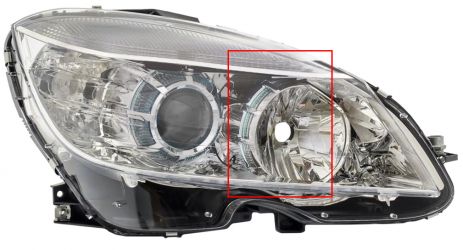 FARO MERCEDES CLASE C (W204) 2007-2007 DETALLE ARO TRANSPARENTE / DERECHO