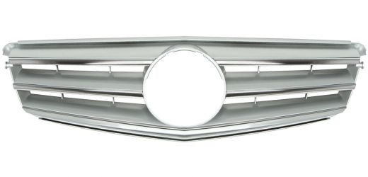 REJILLA MERCEDES CLASE C (W204) 2007-2011 FRENTE / MODELO AMG / CROMADA / PLATA