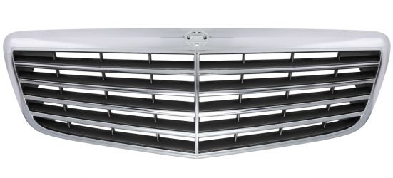 REJILLA MERCEDES CLASE E (W211) 2006-2009 FRENTE / MODELO AVANTGARDE / CROMADA / NEGRA