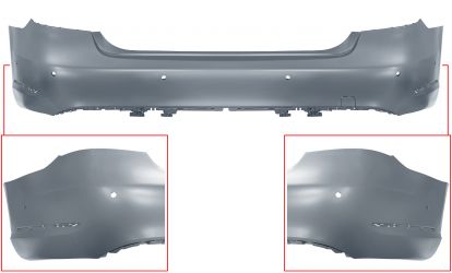 PARACHOQUES MERCEDES CLASE E (W212) 2013-2016 TRASERO / SEDAN / CON AGUJERO MOLDURA / CON SENSOR / IMPRIMADO
