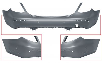 PARACHOQUES MERCEDES CLASE E (W213) 2016-2020 TRASERO / SEDAN / CON AGUJERO MOLDURA / CON SENSOR / IMPRIMADO