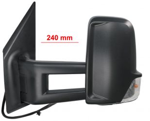 ESPEJO RETROVISOR MERCEDES SPRINTER (907/910) 2018-> ANCHO VEHÍCULO (2015MM-2300MM) / BRAZO MEDIANO (240MM) / ELECTRICO / TERMICO / PILOTO DESCUBIERTO / LANE ASSIST / IZQUIERDO