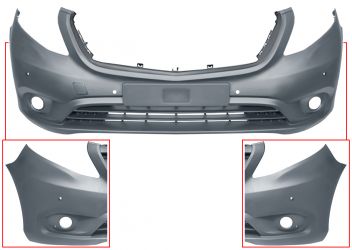 PARACHOQUES MERCEDES VITO (W447) 2014-> DELANTERO / SIN REJILLA / CON ANTINIEBLAS / CON 4 SENSOR / IMPRIMADO