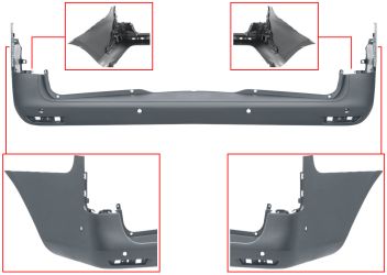 PARACHOQUES MERCEDES VITO (W447) 2014-> TRASERO / CHASIS LARGO / CON 6 SENSOR / CON SOPORTES DISPOSITIVO VISUAL DE PUNTO CIEGO / IMPRIMADO