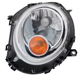 FARO MINI ONE 2007-2010 BASE CROMADA / PILOTO AMBAR / IZQUIERDO