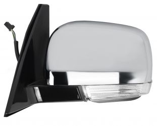 ESPEJO RETROVISOR MITSUBISHI PAJERO 2007-2015 ELECTRICO / CON PILOTO / ABATIBLE ELECTRICAMENTE / CROMADO / IZQUIERDO