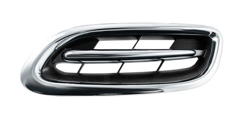 REJILLA NISSAN MICRA 2000-2002 FRENTE / NEGRA / MOLDURA CROMADA / IZQUIERDA