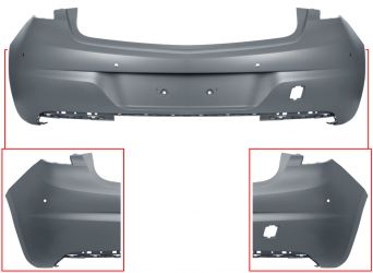 PARACHOQUES OPEL ASTRA K 2015-2019 TRASERO / 5 PUERTAS / CON 4 SENSOR / IMPRIMADO