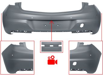 PARACHOQUES OPEL ASTRA K 2015-2019 TRASERO / 5 PUERTAS / CON CAMARA / CON 4 SENSOR / IMPRIMADO