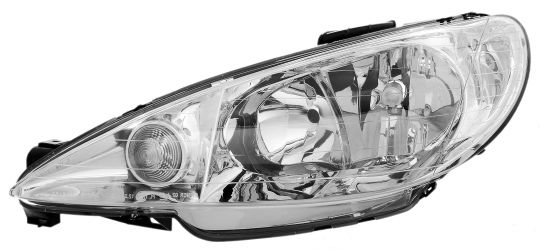 FARO DELANTERO PEUGEOT 206 1998-2008 OPTICA DOBLE / LAMPARA H1+H7 / IZQUIERDO