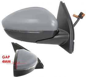 ESPEJO RETROVISOR PEUGEOT 308 2013-2013 RANURA 4MM / ELECTRICO / TERMICO / PILOTO / LUZ CORTESIA / ABATIBLE ELECTRICAMENTE / SONDA / IMPRIMADO / DERECHO