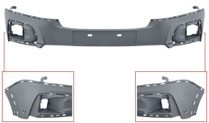 PARACHOQUES PEUGEOT RIFTER 2018-> DELANTERO / CENTRAL / CON SENSOR / IMPRIMADO