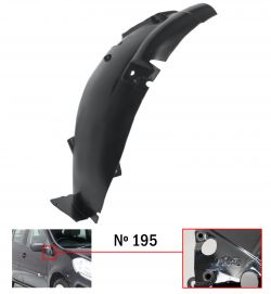 GUARDABARROS RENAULT CLIO 2005-2009 MODELO 195 / PARTE DELANTERA / DELANTERO IZQUIERDO