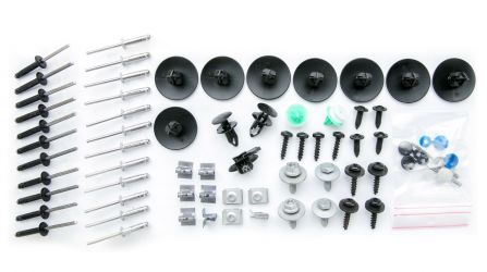 JUEGO FIJACIONES PARAGOLPES RENAULT CLIO 2005-2009 DELANTERO / COMPLETO
