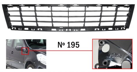 REJILLA RENAULT CLIO 2009-2012 PARACHOQUES DELANTERO / MODELO 195
