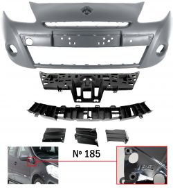 PARACHOQUES RENAULT CLIO 2009-2012 DELANTERO / MODELO 185 / CON SOPORTES / 5 PIEZAS / IMPRIMADO