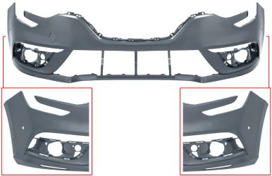 PARACHOQUES RENAULT MEGANE 2016-2020 DELANTERO / CON 2 SENSOR / IMPRIMADO