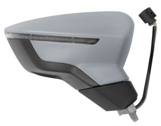 ESPEJO RETROVISOR SEAT LEON 2012-2017 ELECTRICO / TERMICO / PILOTO / ABATIBLE ELECTRICAMENTE / IMPRIMADO / DERECHO