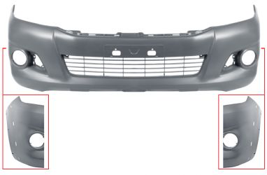 PARACHOQUES TOYOTA HILUX 2012-2016 DELANTERO / CON MOLDURA ALETA / CON REJILLA / IMPRIMADO