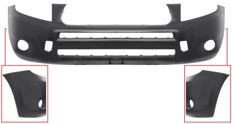 PARACHOQUES TOYOTA RAV4 2006-2009 DELANTERO / CON ANTINIEBLAS / SIN MOLDURA ALETA