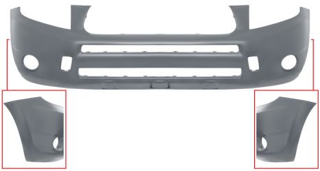 PARACHOQUES TOYOTA RAV4 2006-2009 DELANTERO / CON ANTINIEBLAS / SIN MOLDURA ALETA / IMPRIMADO