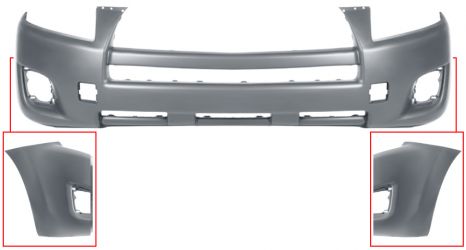 PARACHOQUES TOYOTA RAV4 2009-2010 DELANTERO / SIN MOLDURA ALETA / IMPRIMADO