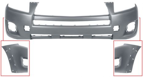 PARACHOQUES TOYOTA RAV4 2009-2010 DELANTERO / CON MOLDURA ALETA / IMPRIMADO