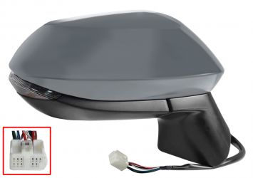 ESPEJO RETROVISOR TOYOTA COROLLA 2020-2023 ELECTRICO / TERMICO / PILOTO / ABATIBLE ELECTRICAMENTE / LANE ASSIST / IMPRIMADO / DERECHO
