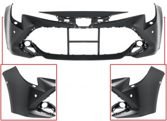 PARACHOQUES TOYOTA COROLLA 2020-2023 DELANTERO / CON LAVAFAROS / CON 4 SENSORES / CON PARK ASSIST